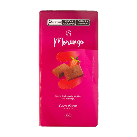 Barra de chocolate com Morango 100g Cacau Show