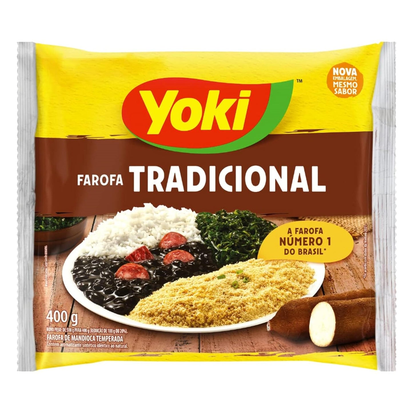 Yoki Farofa Tradicional Seasoned Cassava Flour - 400g / 14.1 oz