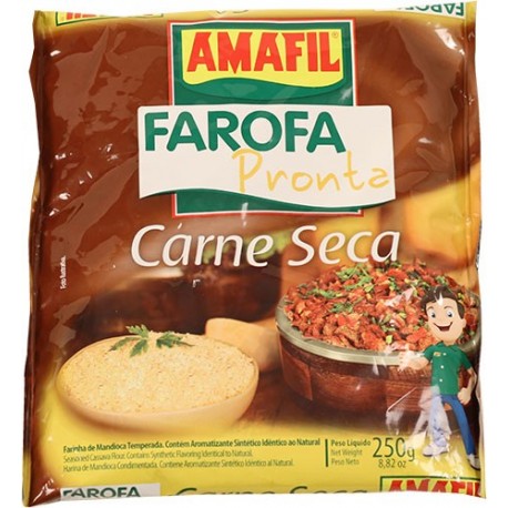 Farofa Pronta Carne Seca Amafil 250 G