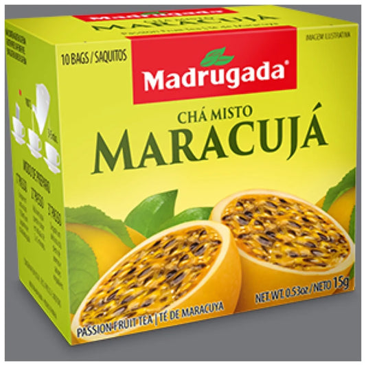 Madrugada Passion Fruit Tea 0.53oz 10 bags - Cha Misto de Maracuja 15g