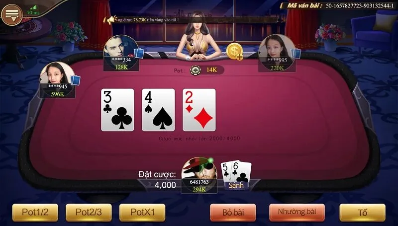 Giải nghĩa ba hành động tố - theo - úp trong game Xì tố